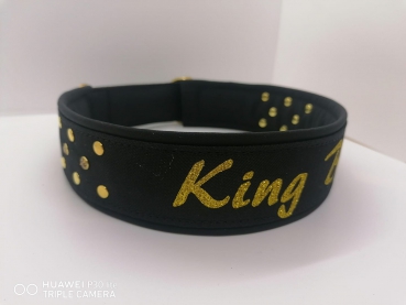 Personalisiertes Hundehalsband schwarz gold