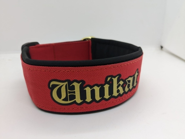Hundehalsband Personalisiert schwarz-rot