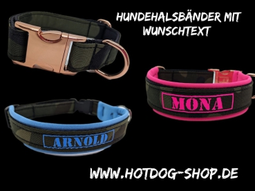 Personalisiertes Hundehalsband mit Polsterung pink camouflage