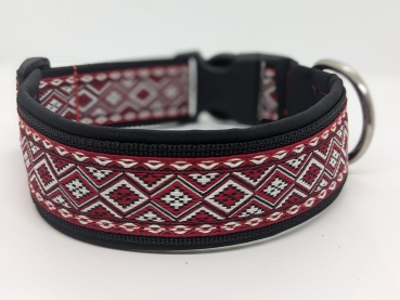 Hundehalsband boho rot 5cm breit