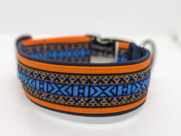 Hundehalsband orientalisch orange 5cm breit