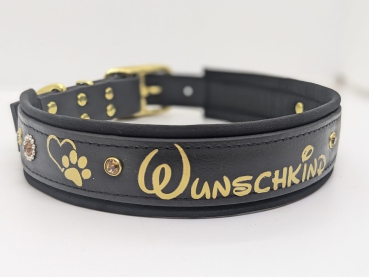 Personalisiertes Biothane Hundehalsband schwarz