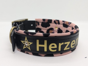 Personalisiertes Biothane Hundehalsband leopard